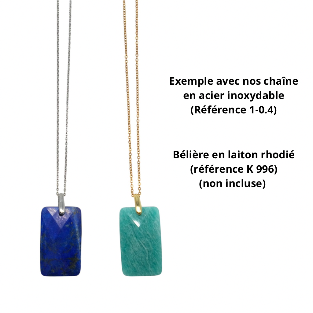 Pendentif rectangle facettée 18x30 mm (6 pierres disponibles) (bélière non incluse) - Foliesbijoux