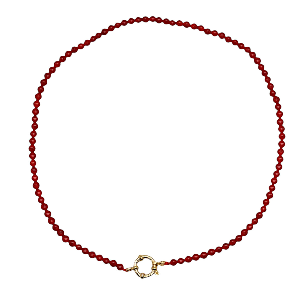 Collier 43 cm 4 mm avec fermoir boué en acier inoxydable dorée (20 pierres disponibles) - Foliesbijoux