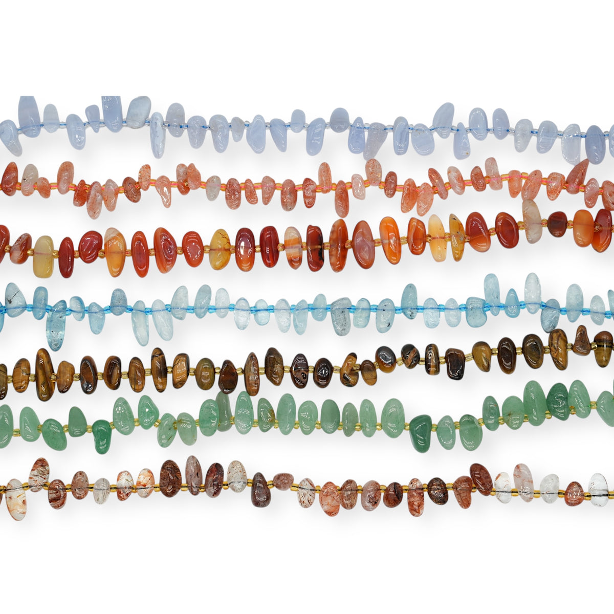 Fil de perles forme libre 6x14 mm (7 pierres disponible)