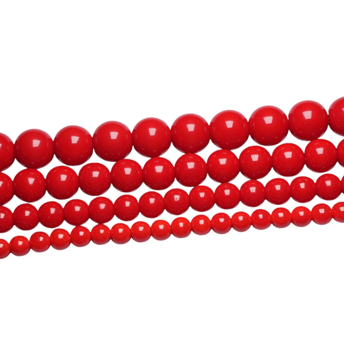 Fil de perle Agate Rouge chauffée opaque - Foliesbijoux