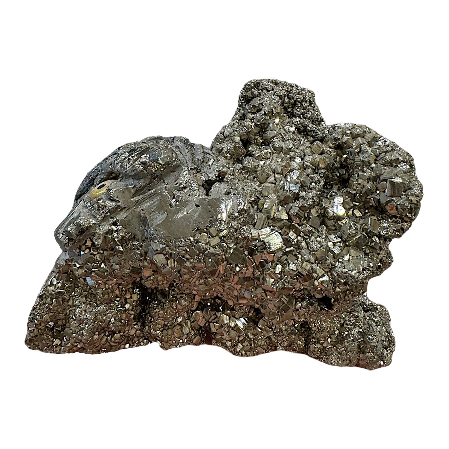 Statue Hibou pyrite du Pérou 1.4kg 13x10x7cm - Foliesbijoux