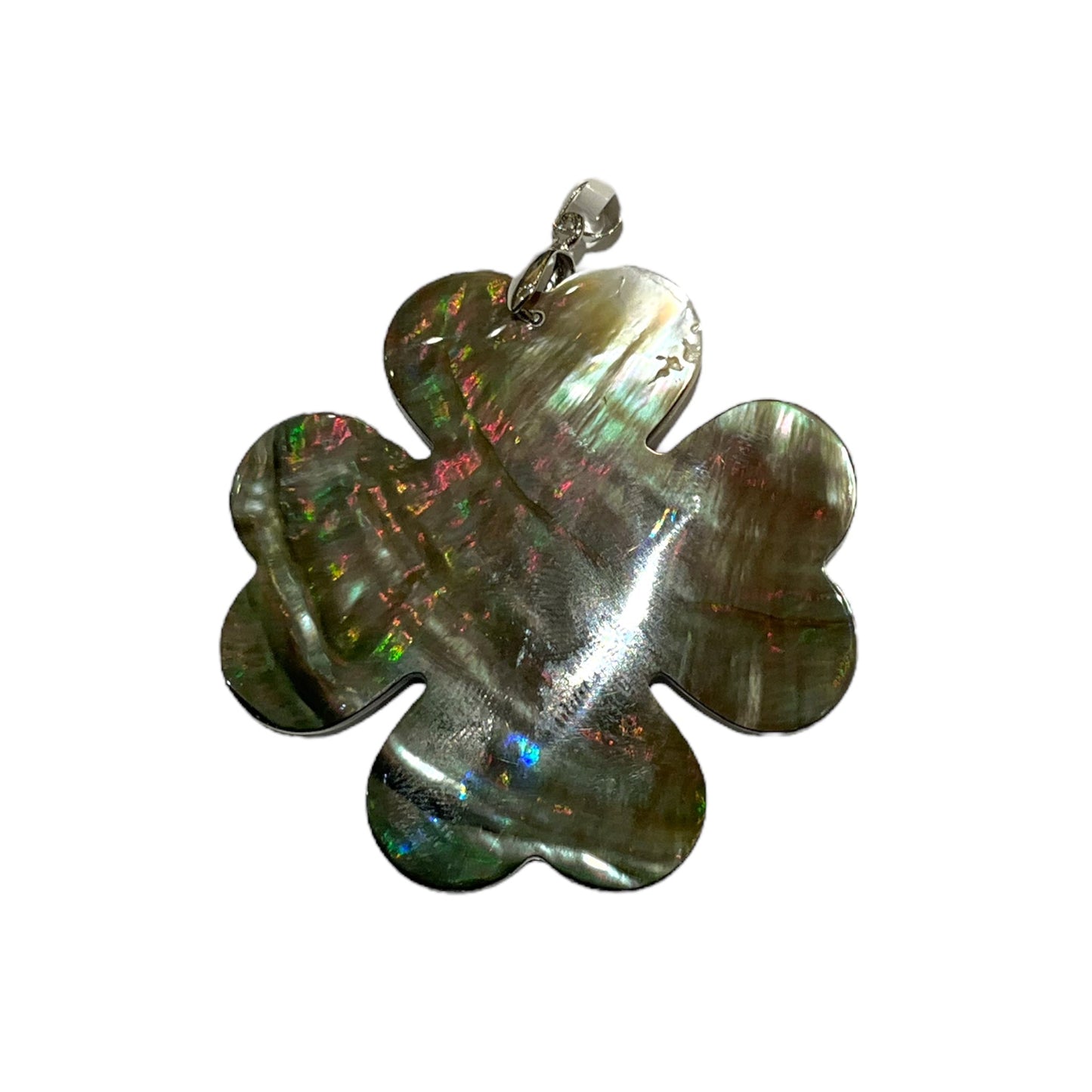 Pendentif trèfle quatre feuilles en nacre d’abalone - Foliesbijoux