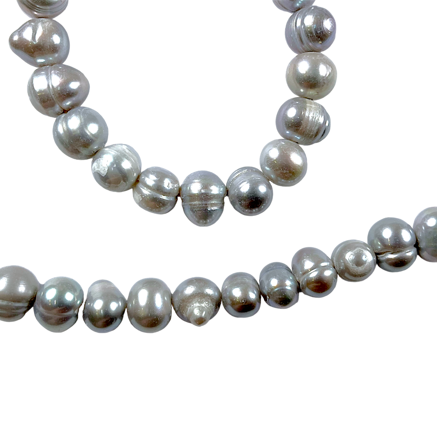 Collier en perles d’eau douce gris G-12 - Foliesbijoux