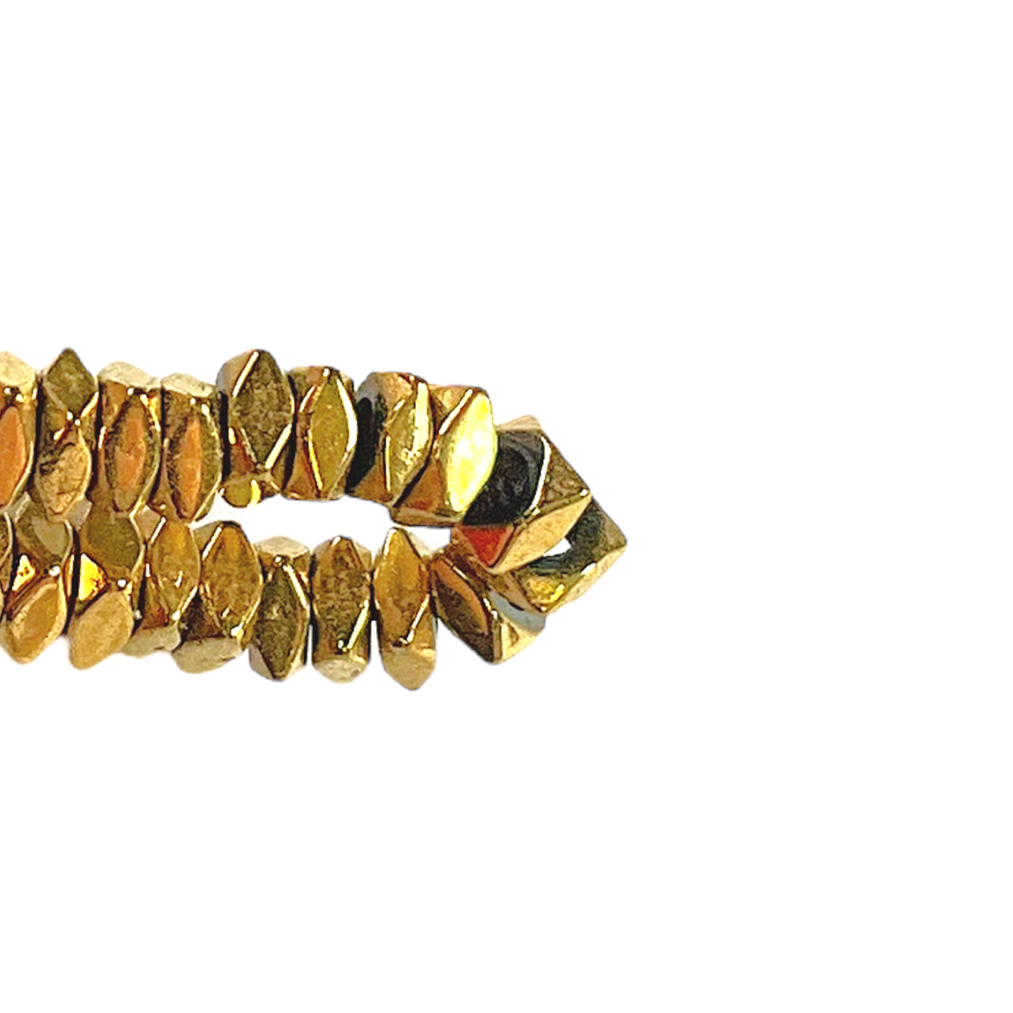 Fil de perle Hématite electroplaquée dorée claire HEDC-4 - Foliesbijoux