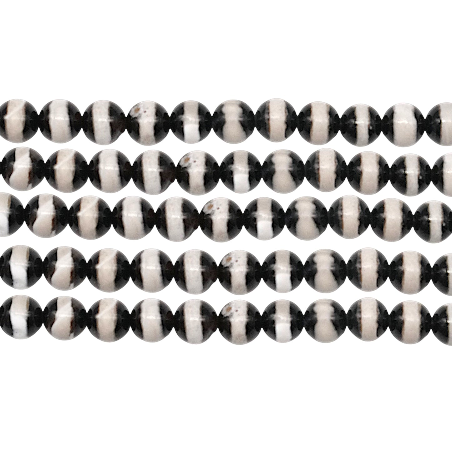 Fil de perle Agate du Tibet Dzi 6mm #66 - Foliesbijoux