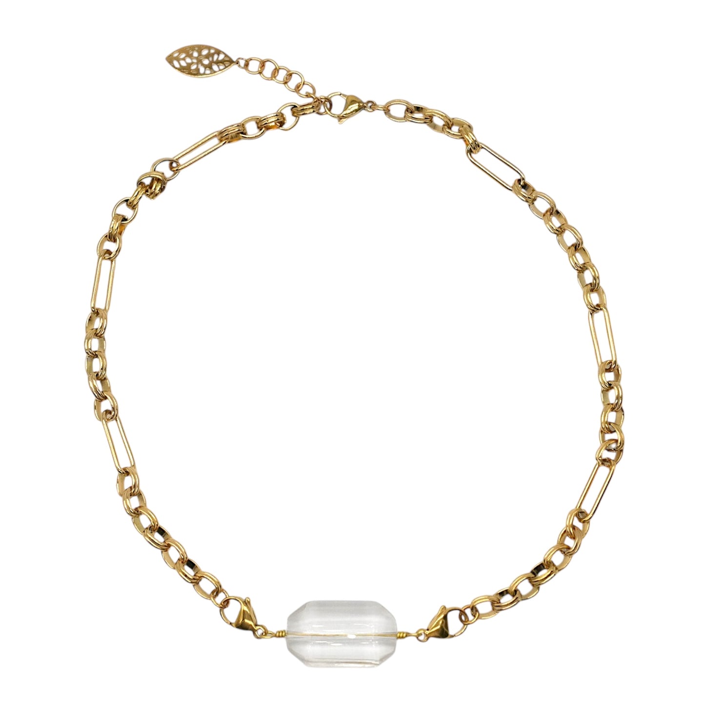 Chaîne de collier en acier inoxydable personnalisable (référence 9) (pendentif embout deux mousquetons non inclus) - Foliesbijoux