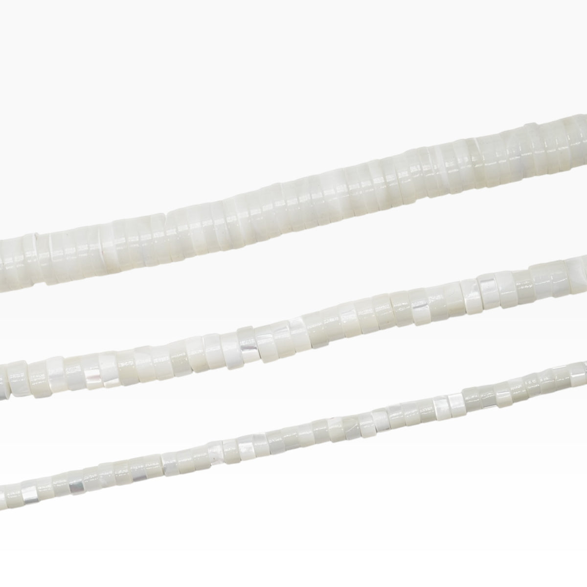 Heishi/Rondelle White Mother of Pearl Bead Strand