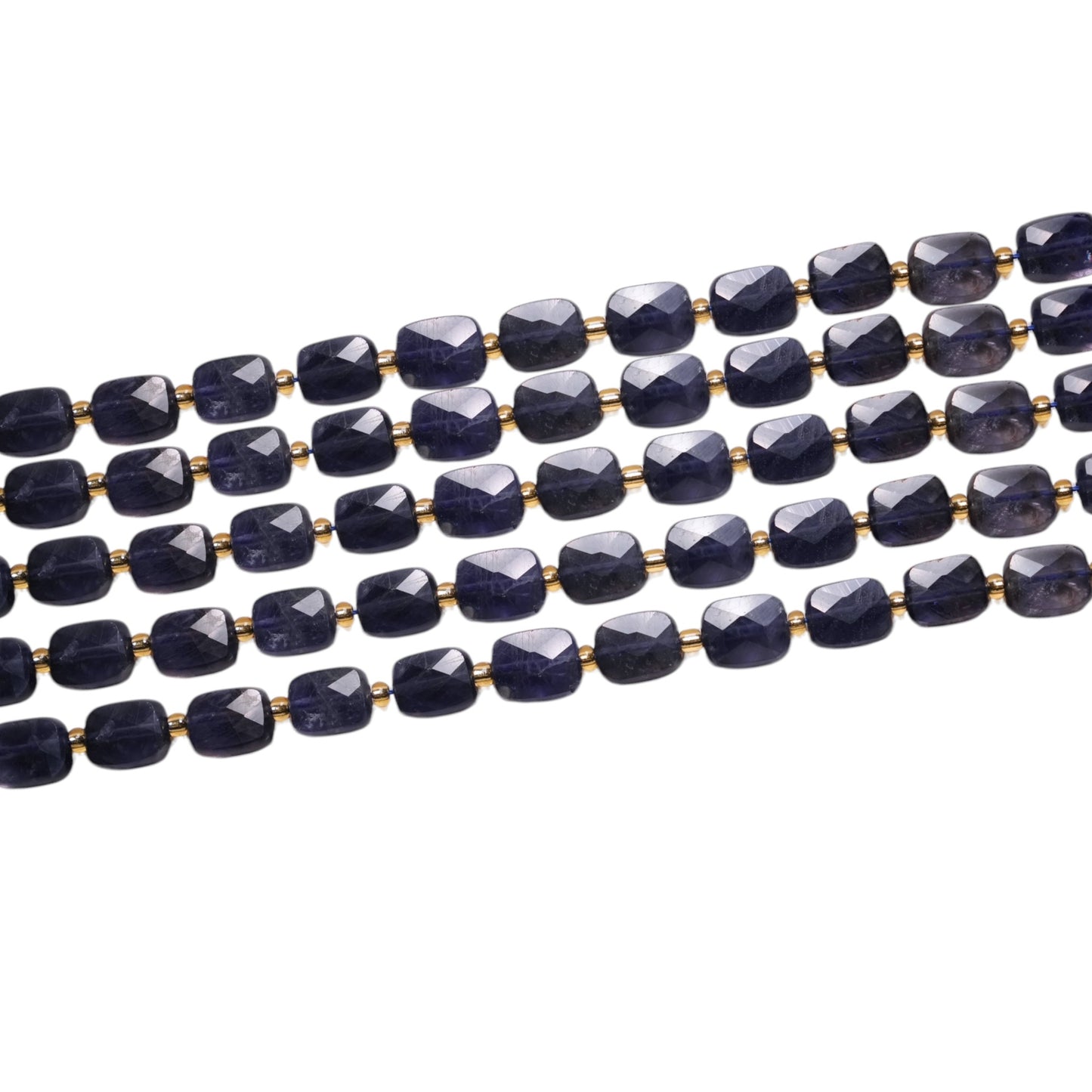 Fil de 32 Iolite rectangulaire 8x10 mm - Foliesbijoux