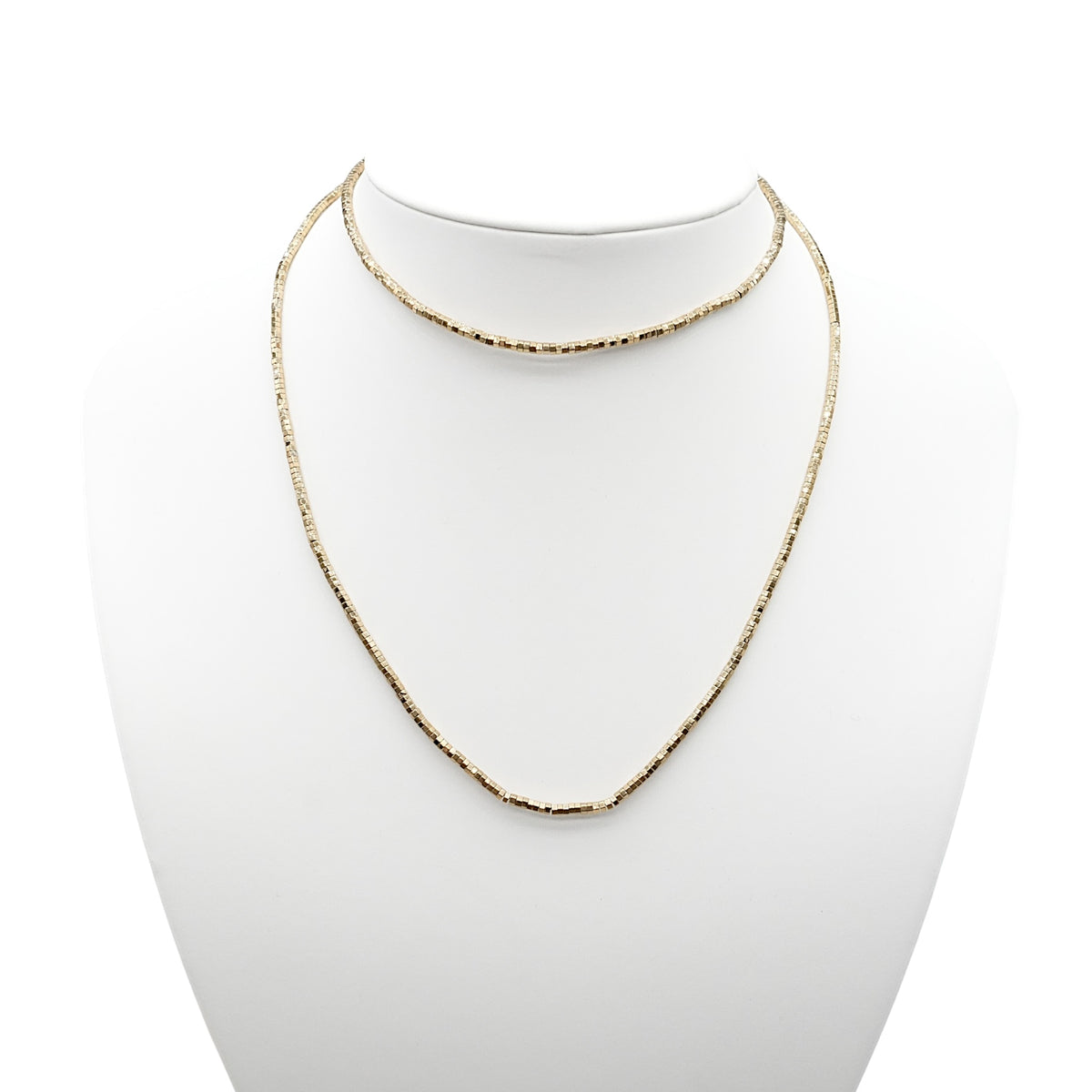 Collier sautoir 70 cm Hématite electroplaquée doré 3 mm CHD-9 - Foliesbijoux