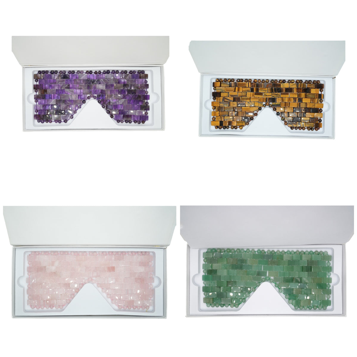 Eye mask with natural stone (5 stones available) (Box included) 21x9 cm