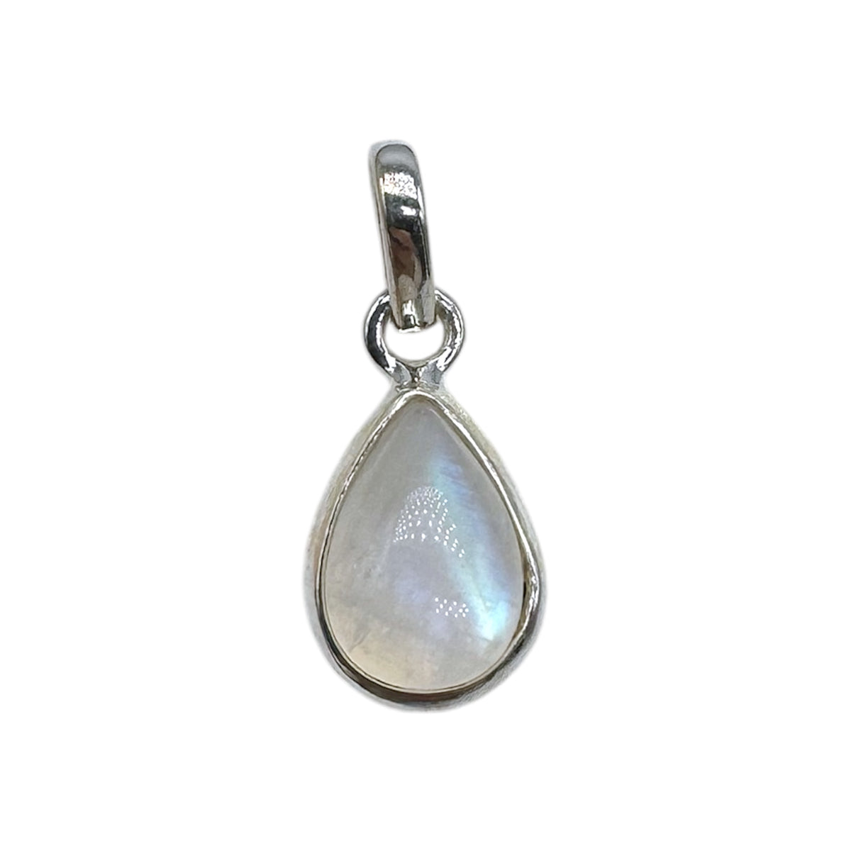 Pendentif Argent 925 & Pierre de lune bleutée - Foliesbijoux