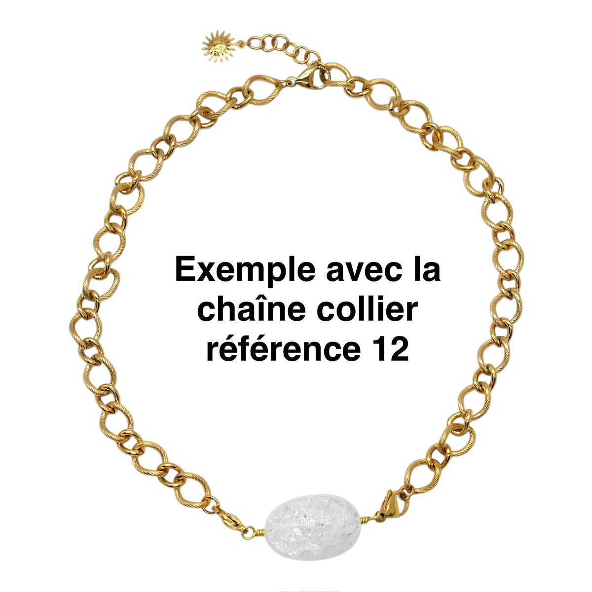 Pendentif Charm personnalisable embout deux mousquetons (9 pierres disponible)(chaîne non incluse) - Foliesbijoux