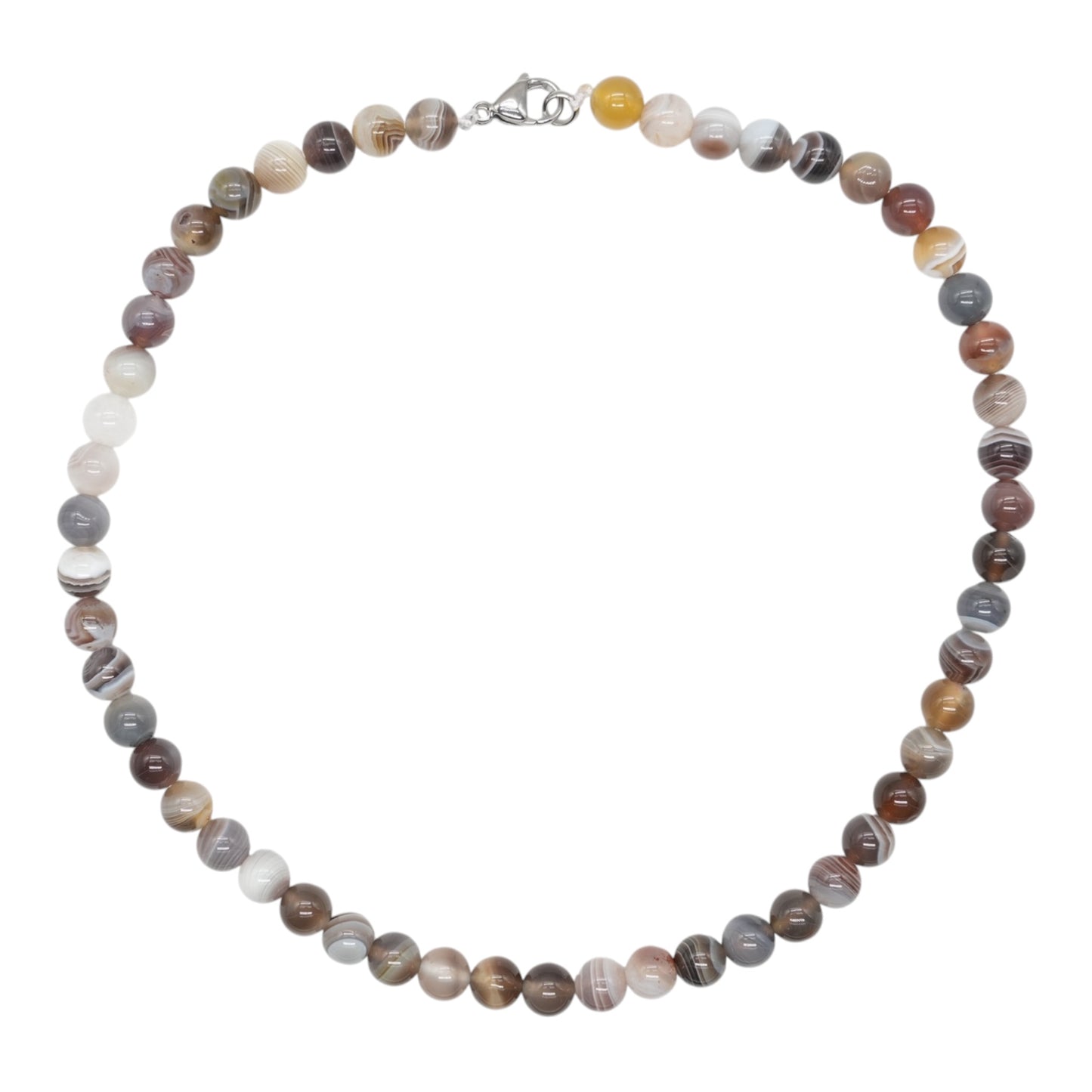 Collier boule Agate du Botswana