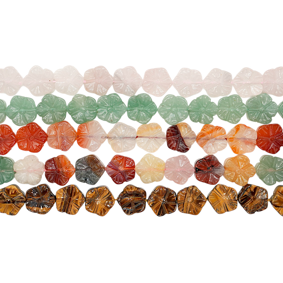 Hibiscus-shaped pearl strand 14 mm reference 60 (6 stones available)