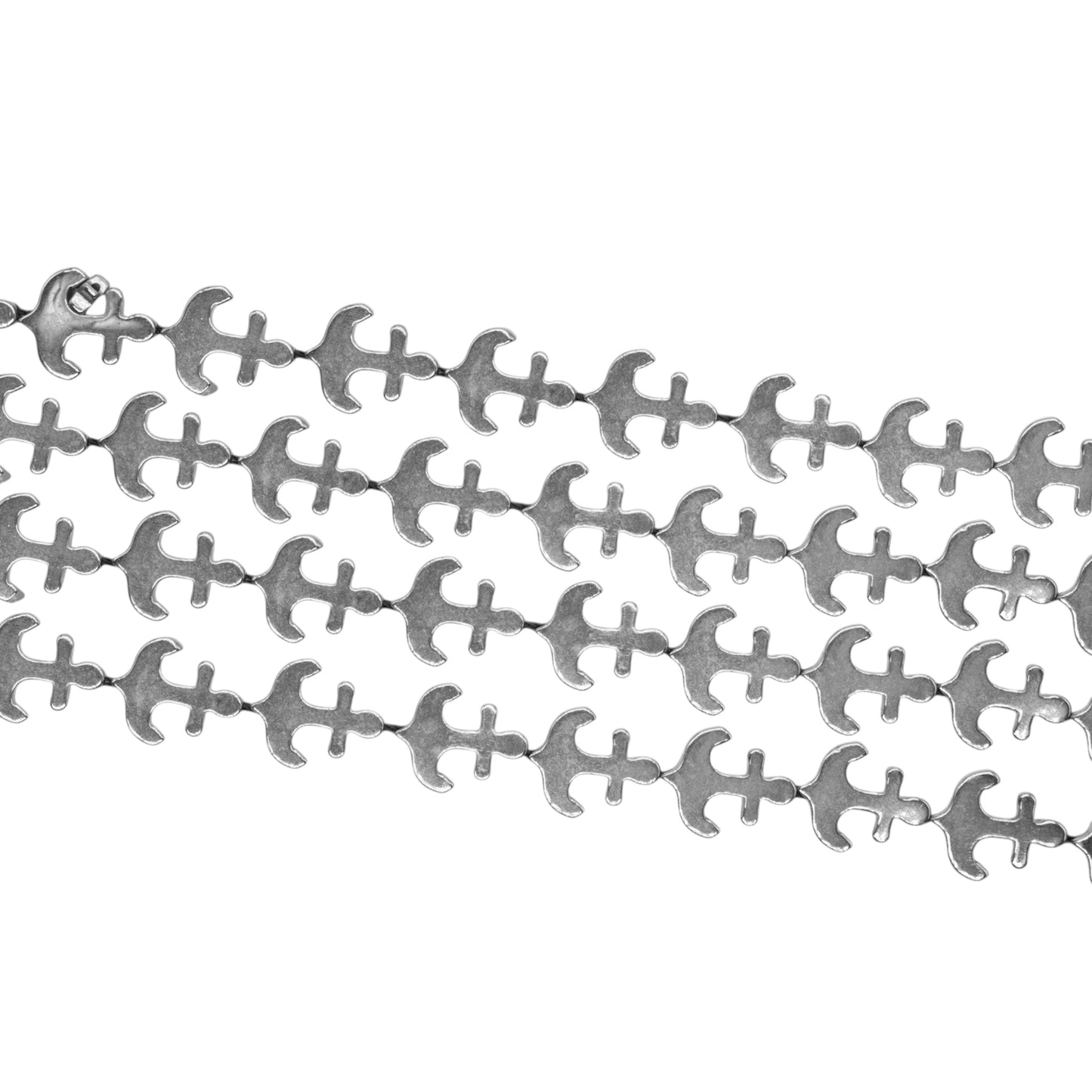 Fil de perle Hématite electroplaquée argenté forme encre de marin 12x10 mm HEA-226