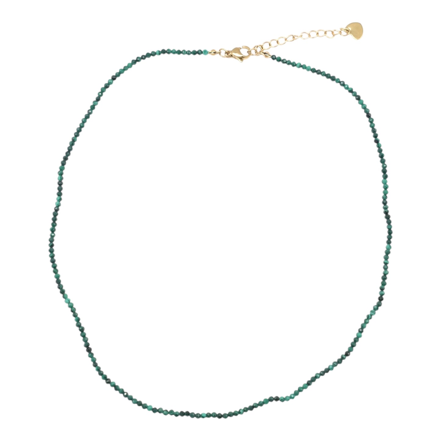Collier Malachite 2-3mm acier inoxydable doré/argenté (référence 19) - Foliesbijoux