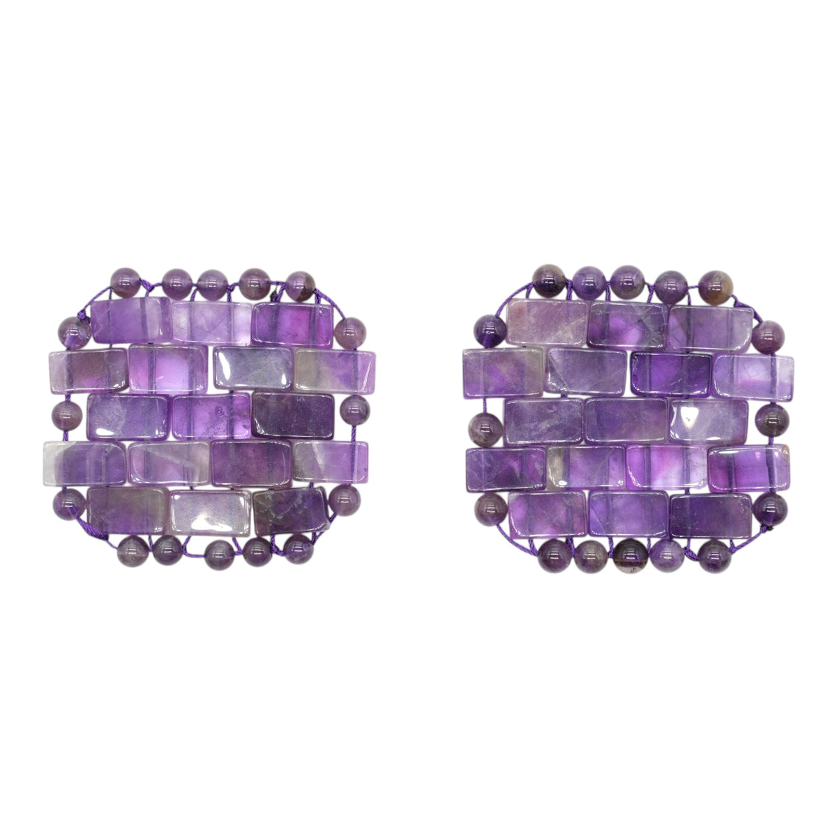 Un lot de 2 Patchs pour les yeux en améthyste 6x6,5 cm