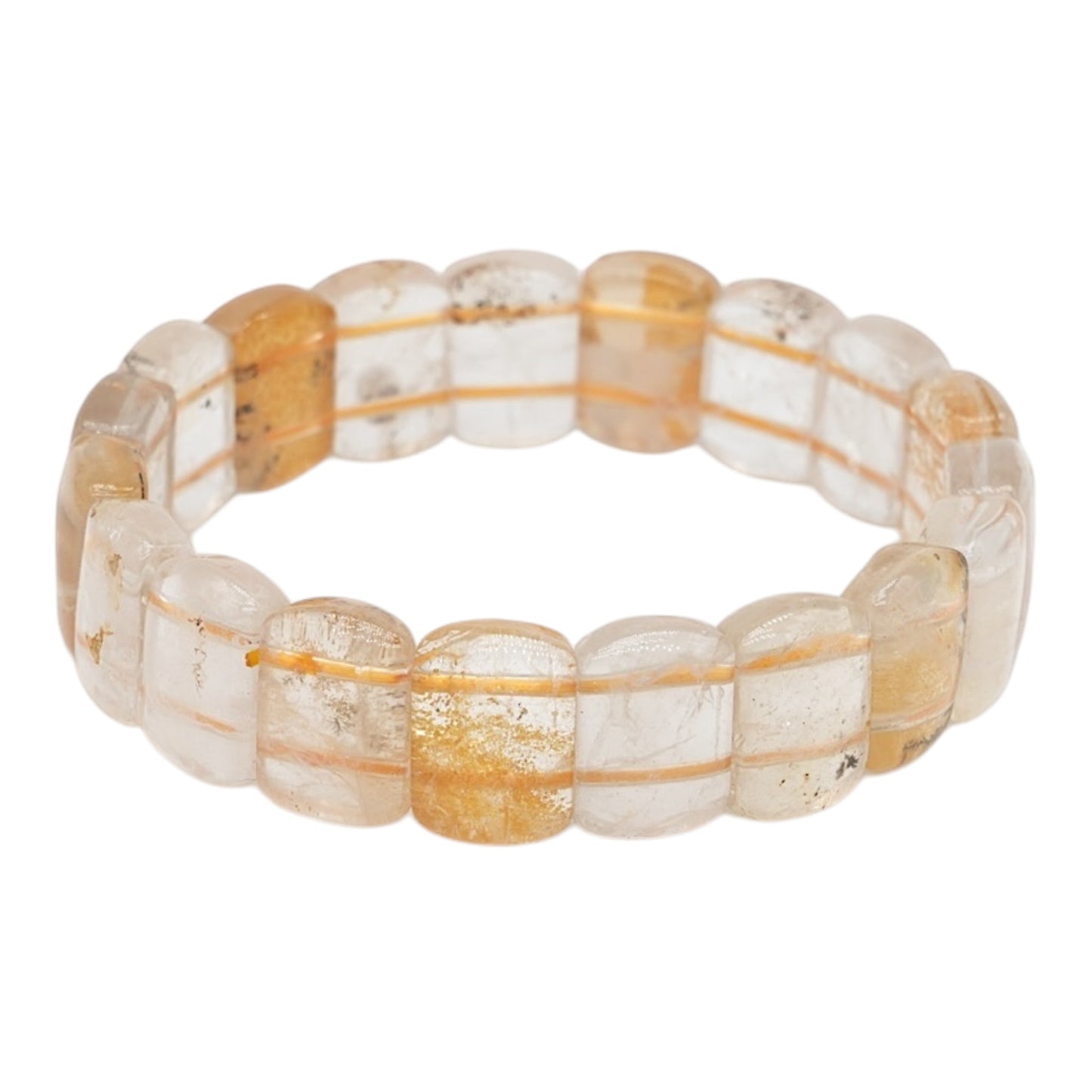 Bracelet Quartz hematoide jaune rectangulaire 15x10 mm