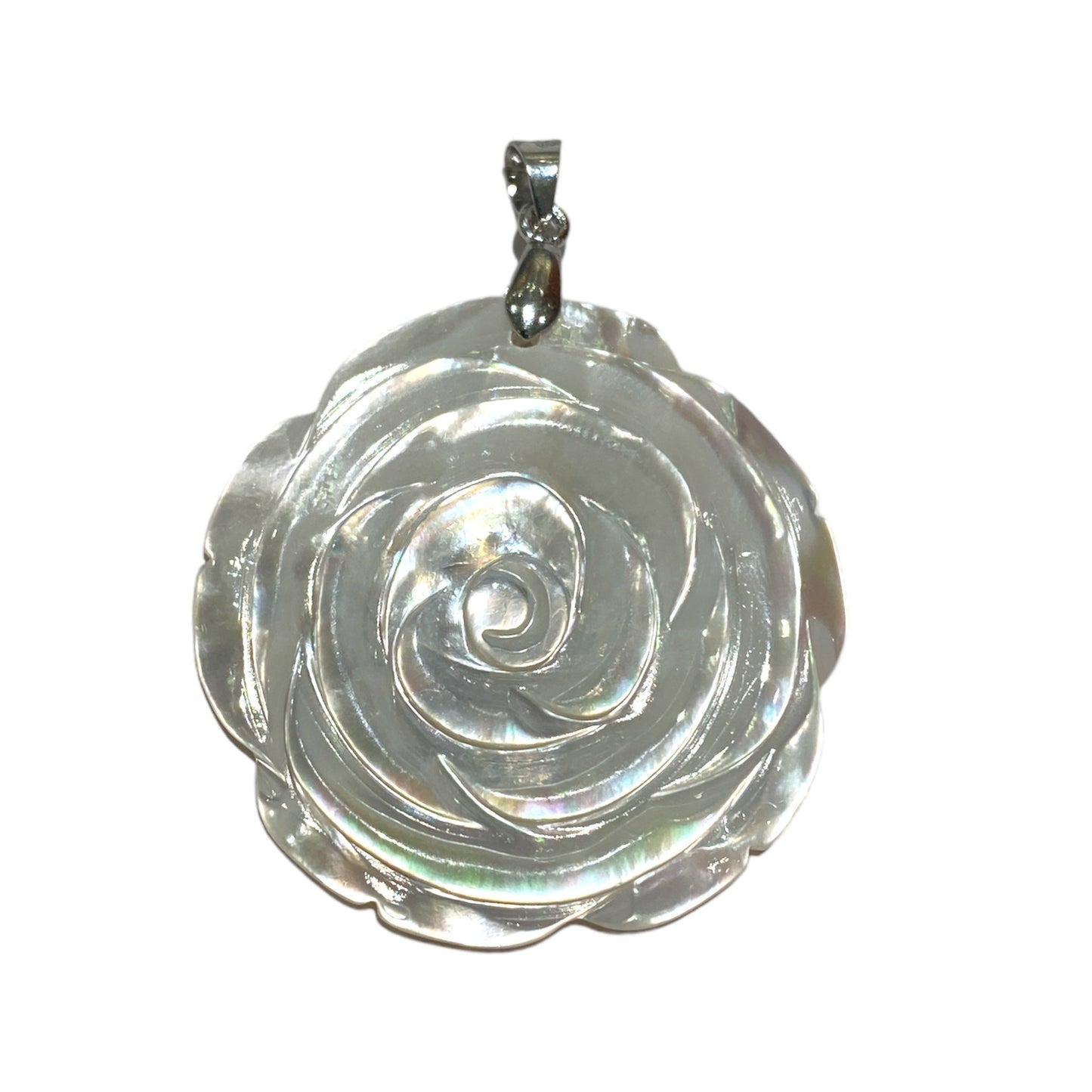 Pendentif forme rose en nacre - Foliesbijoux
