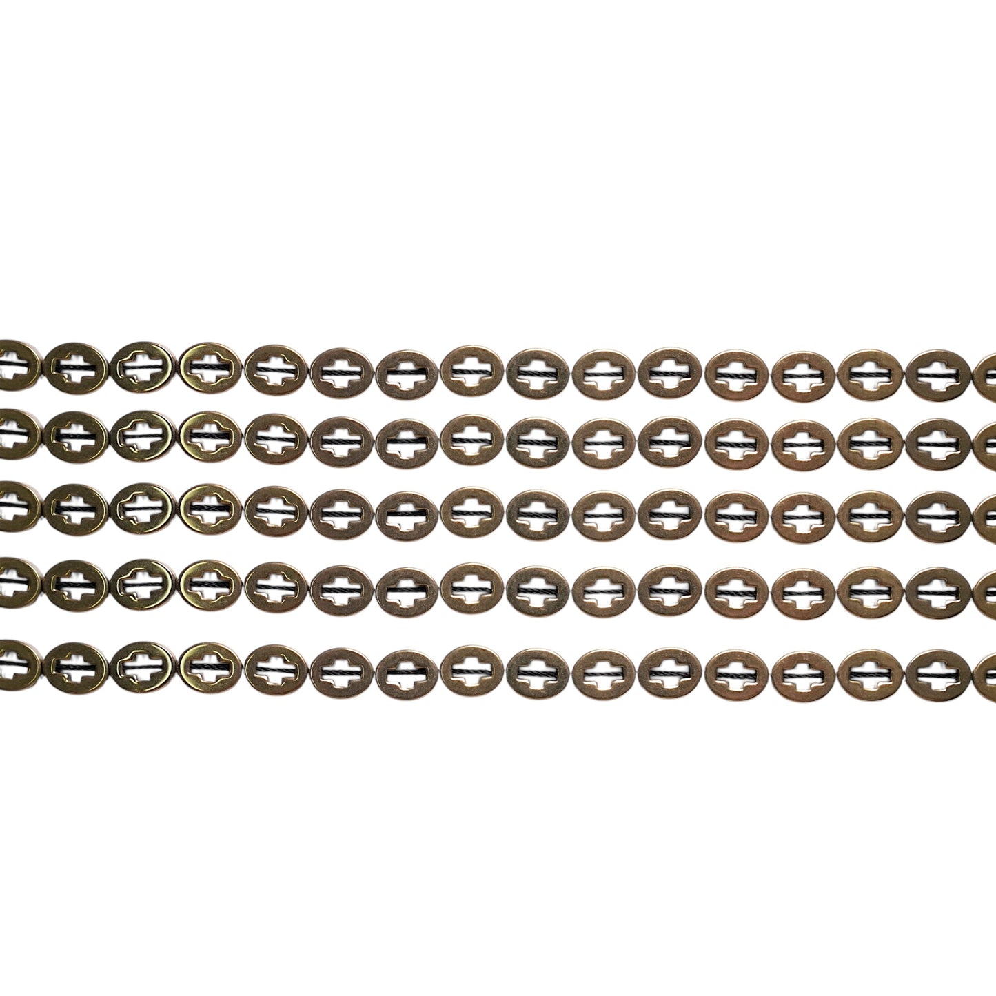 Fil de perle Hématite electroplaquée doré/bronze HED-210 8x10 mm - Foliesbijoux