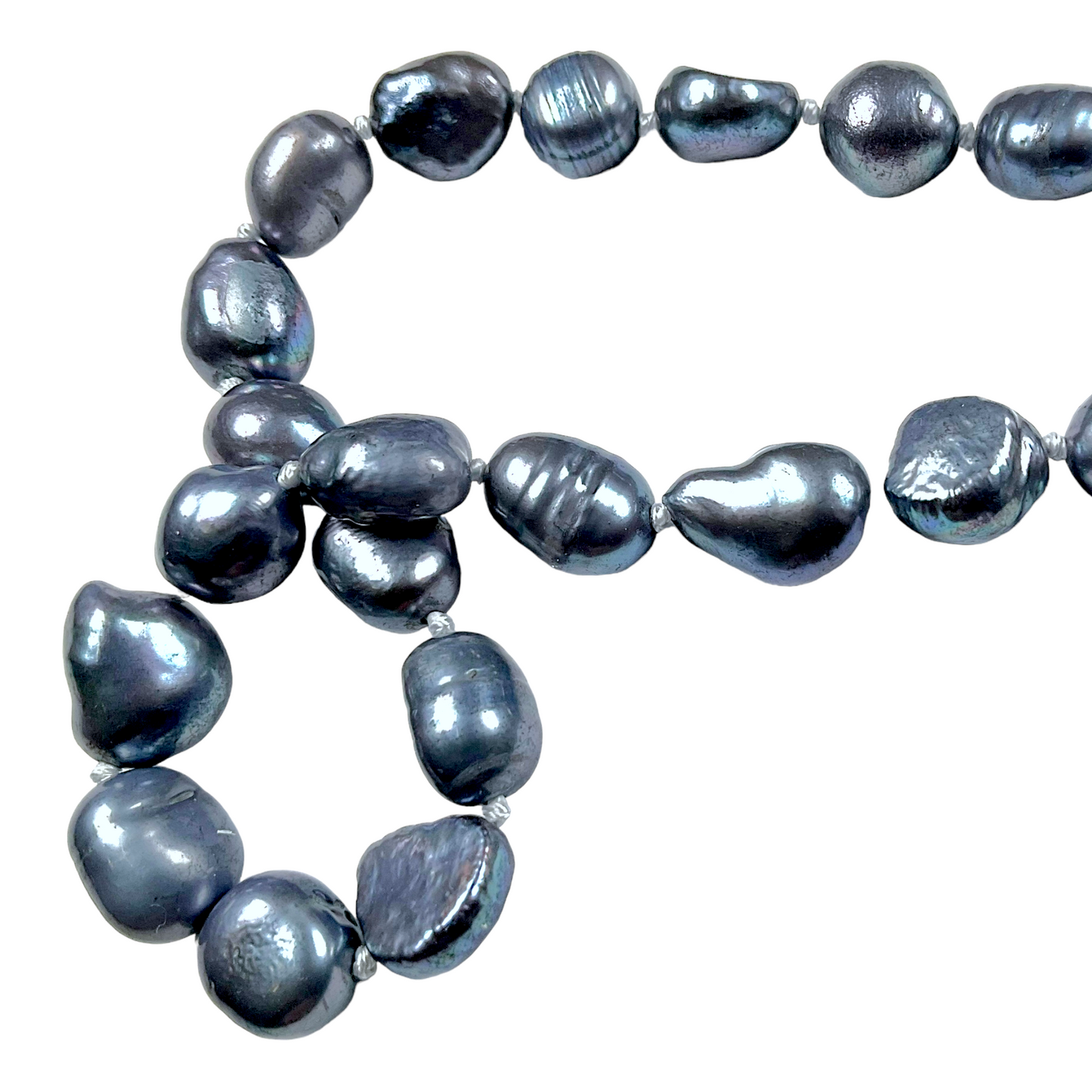 Collier en perles d’eau douce noir N-7 - Foliesbijoux