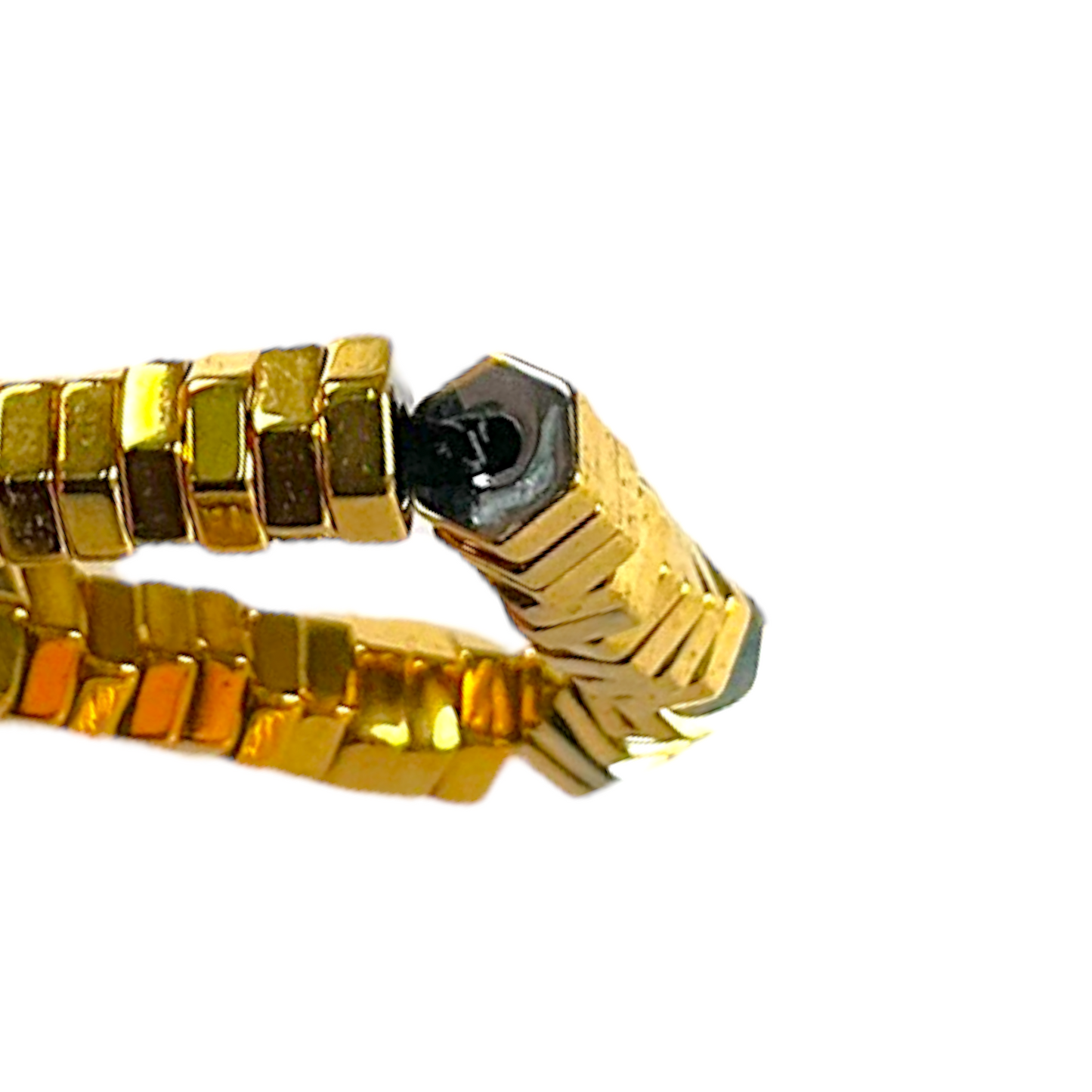 Fil de perle Hématite electroplaquée dorée claire HEDC-7 - Foliesbijoux