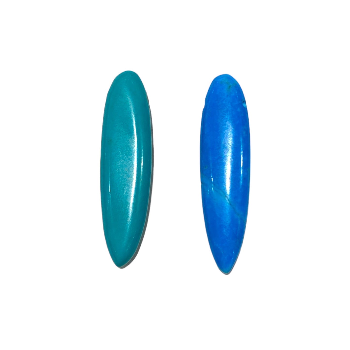 Pendentif en Howlite turquoise percé sur le côté - Foliesbijoux