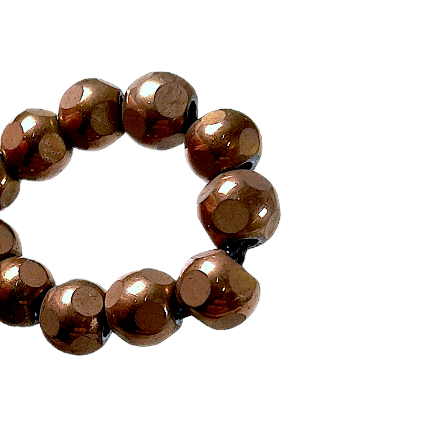 Fil de perle Hématite electroplaqué bronze HEB-8 - Foliesbijoux