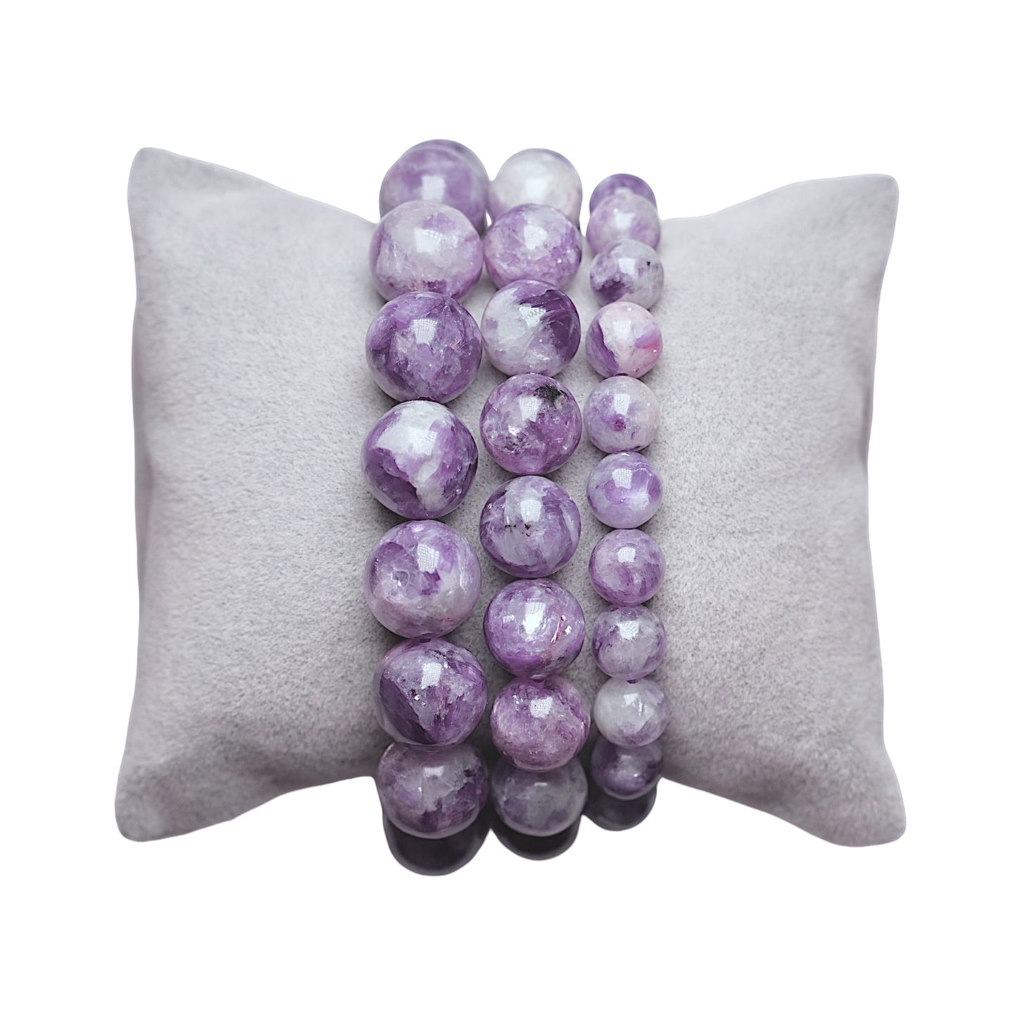 Bracelet Lepidolite violette claire avec inclusion A - Foliesbijoux