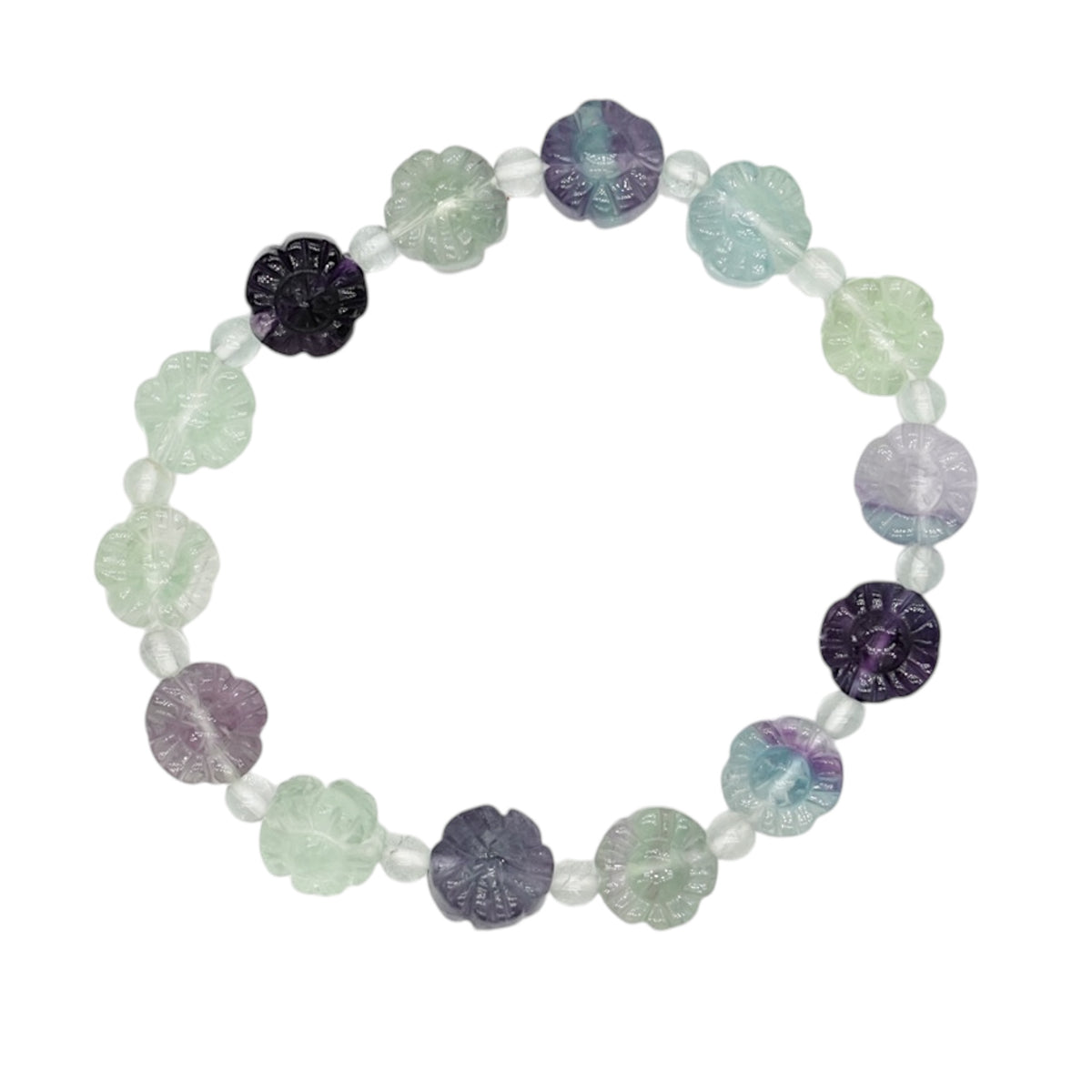 Bracelet Fluorine Fleurs AA+ 10x10 mm