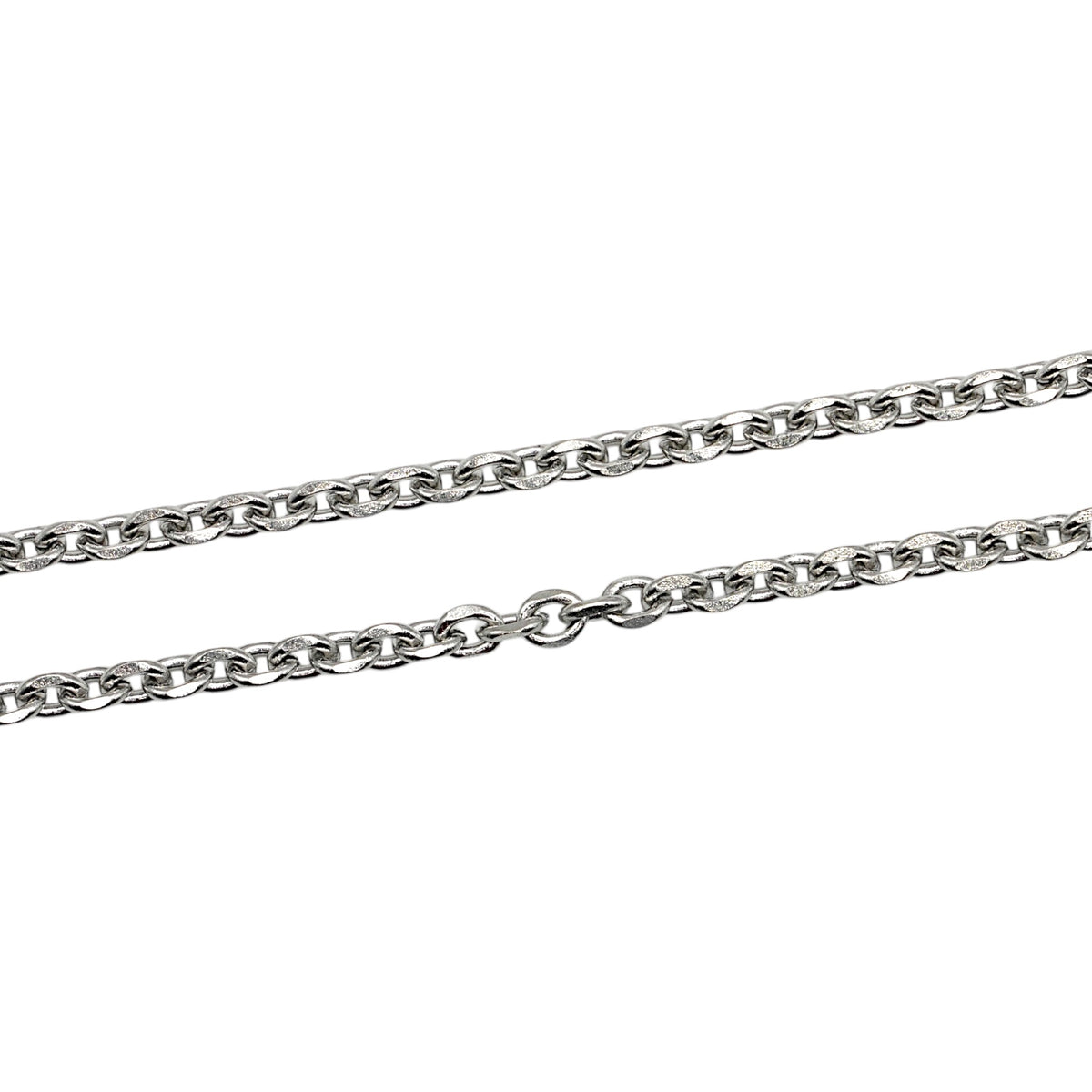 Lot de 10 chaînes en acier inoxydable argenté 65 cm modèle 28 — Taille du maillon 0.4 cm