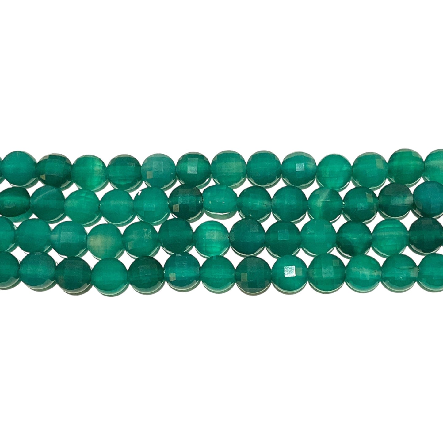 Fil de Agate en rond plat facetté 4mm - Foliesbijoux