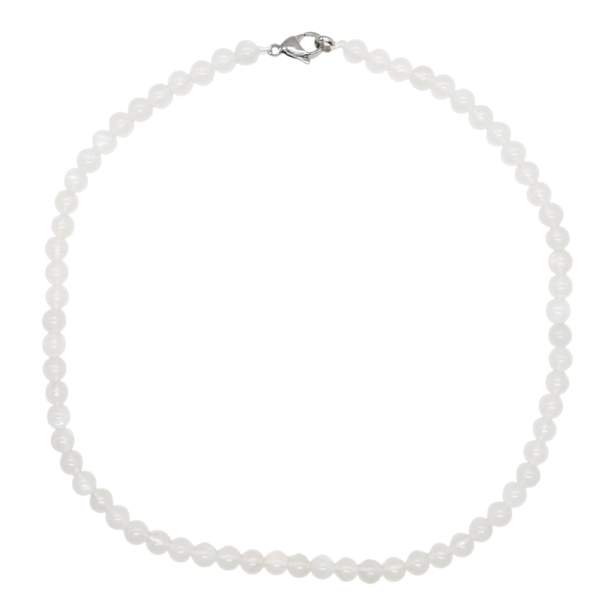 Collier boule Pierre de lune bleutée