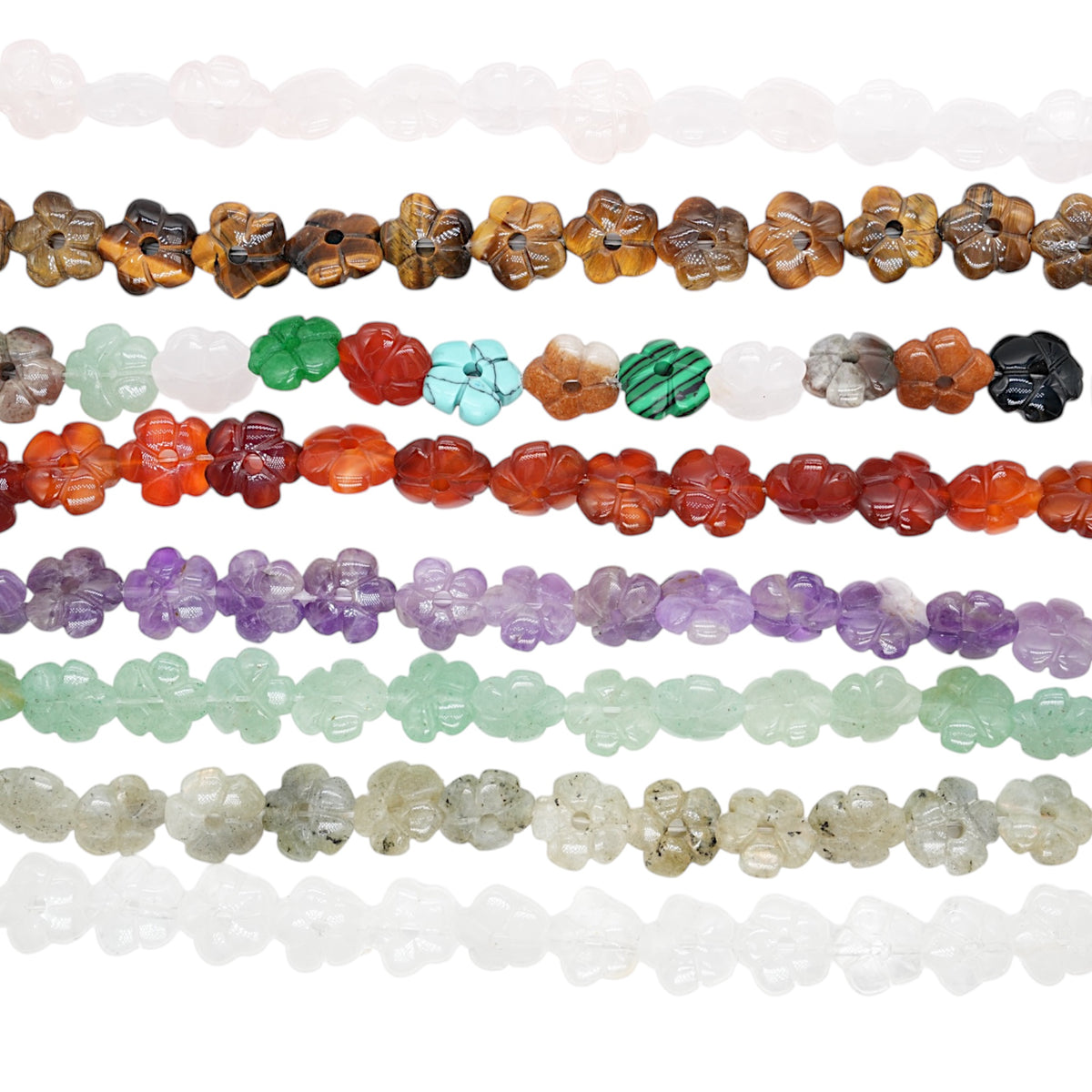 Fil de fleurs en pierre naturelle reference 42 — 14 mm (7 pierres disponible)