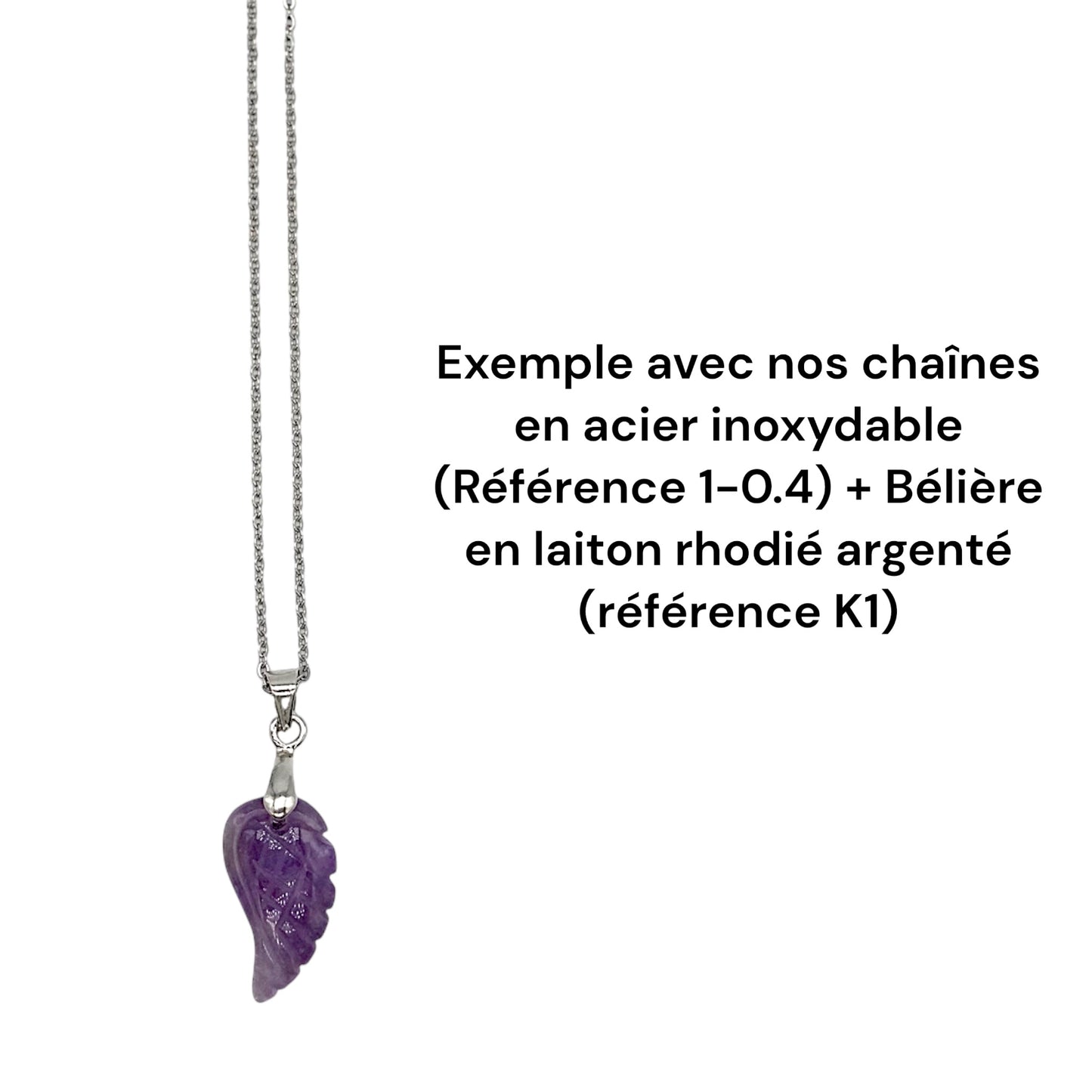 Pendentif aile d’ange (8 pierres disponible) (bélière non incluse) - Foliesbijoux