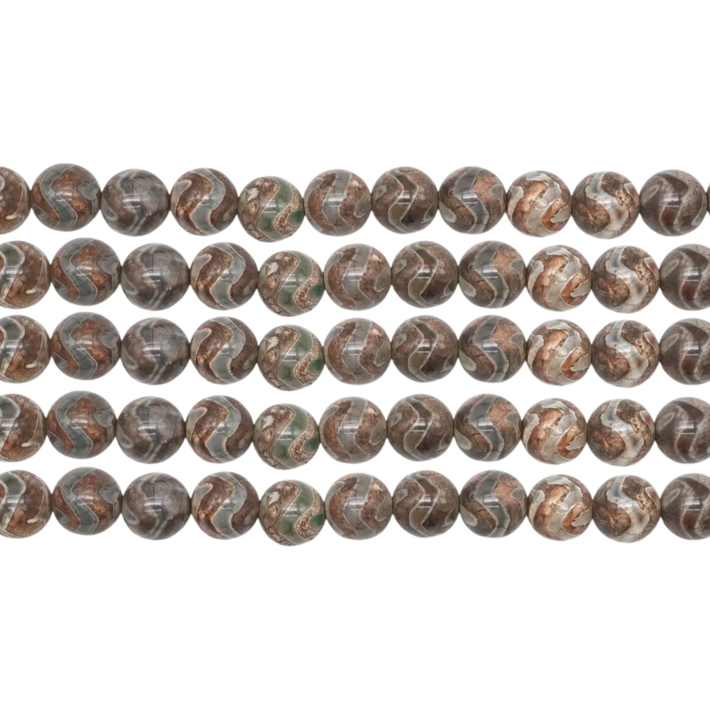 Fil de perle Agate du Tibet 8mm #70 - Foliesbijoux