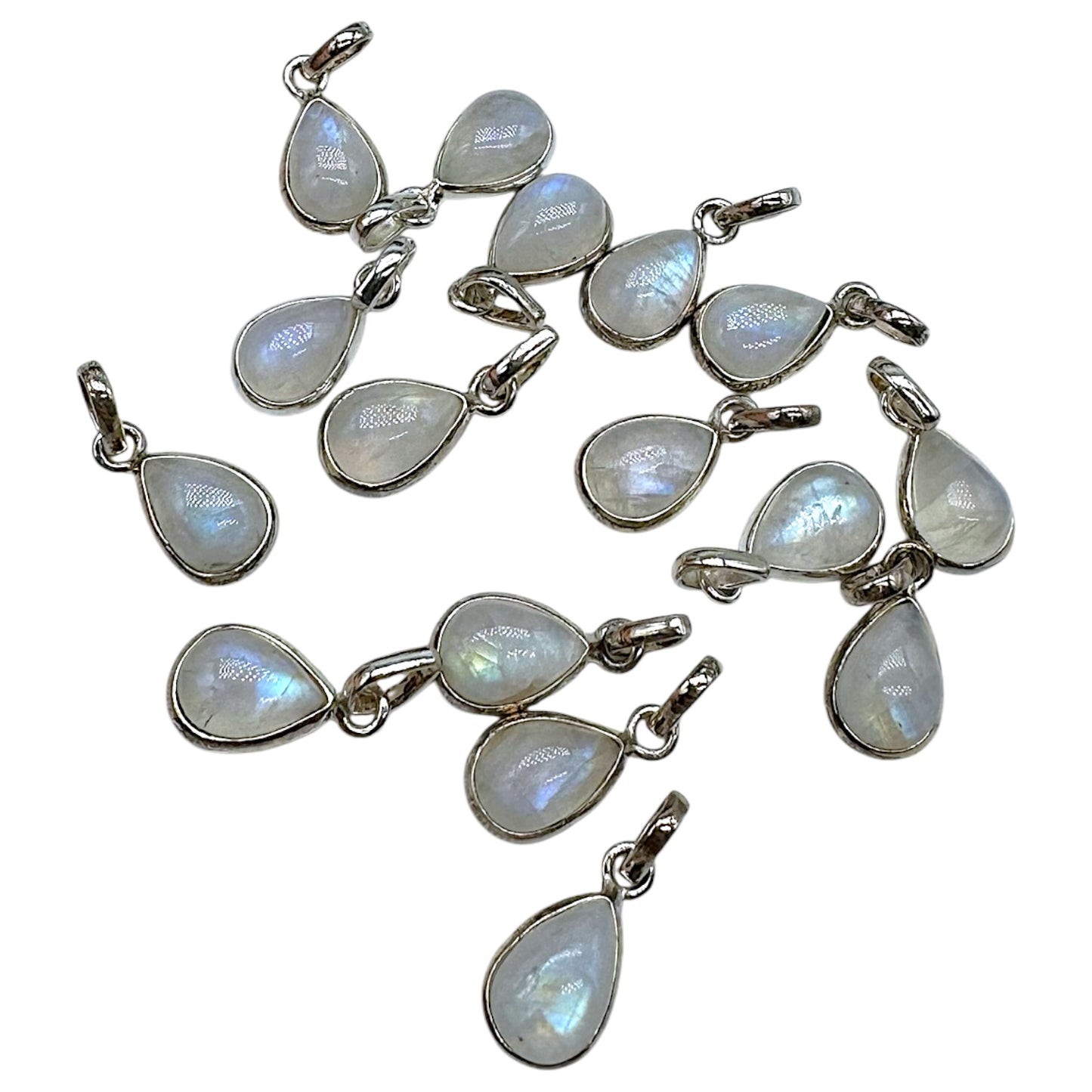 Pendentif Argent 925 & Pierre de lune bleutée - Foliesbijoux