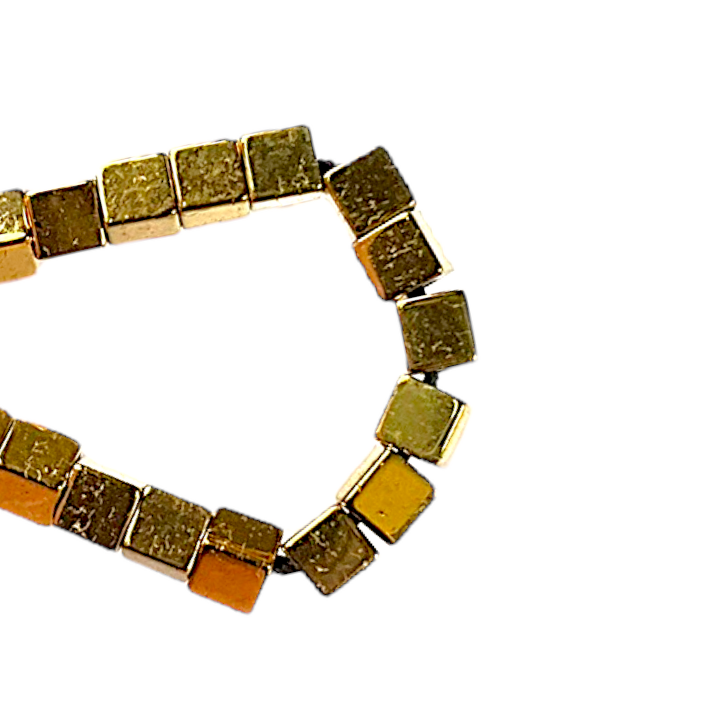 Fil de perle Hématite electroplaquée dorée claire HEDC-9 - Foliesbijoux