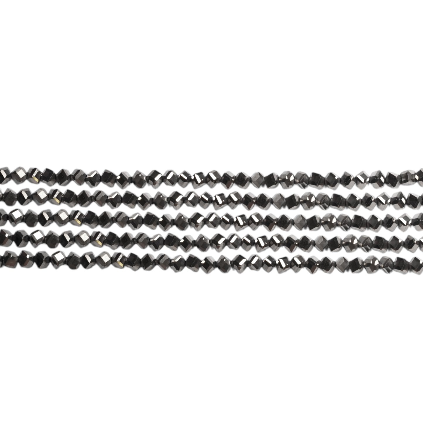 Fil de perle Hématite electroplaquée argenté HEA-201 4 mm - Foliesbijoux