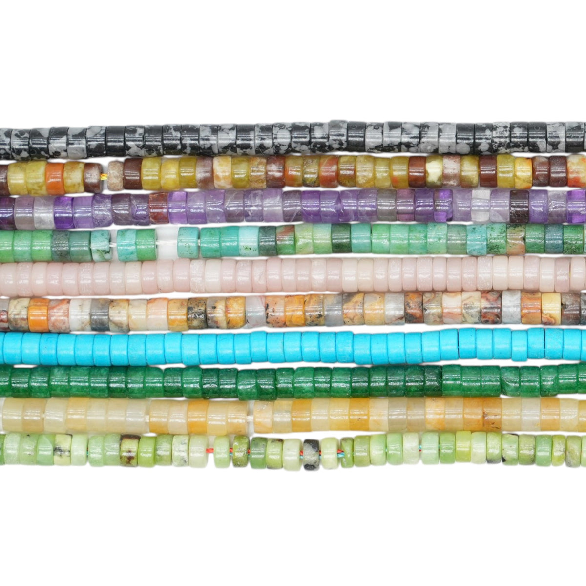 Fil de perle Heishi 4x2 mm en pierre naturelle