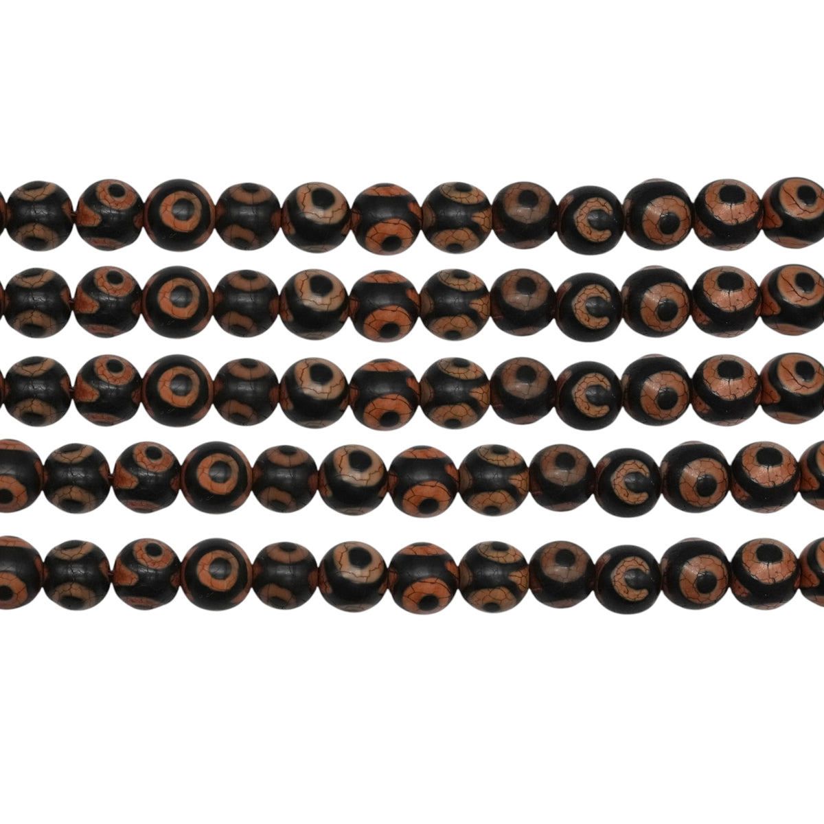 Fil de perle Agate du Tibet Dzi matte #58 - Foliesbijoux