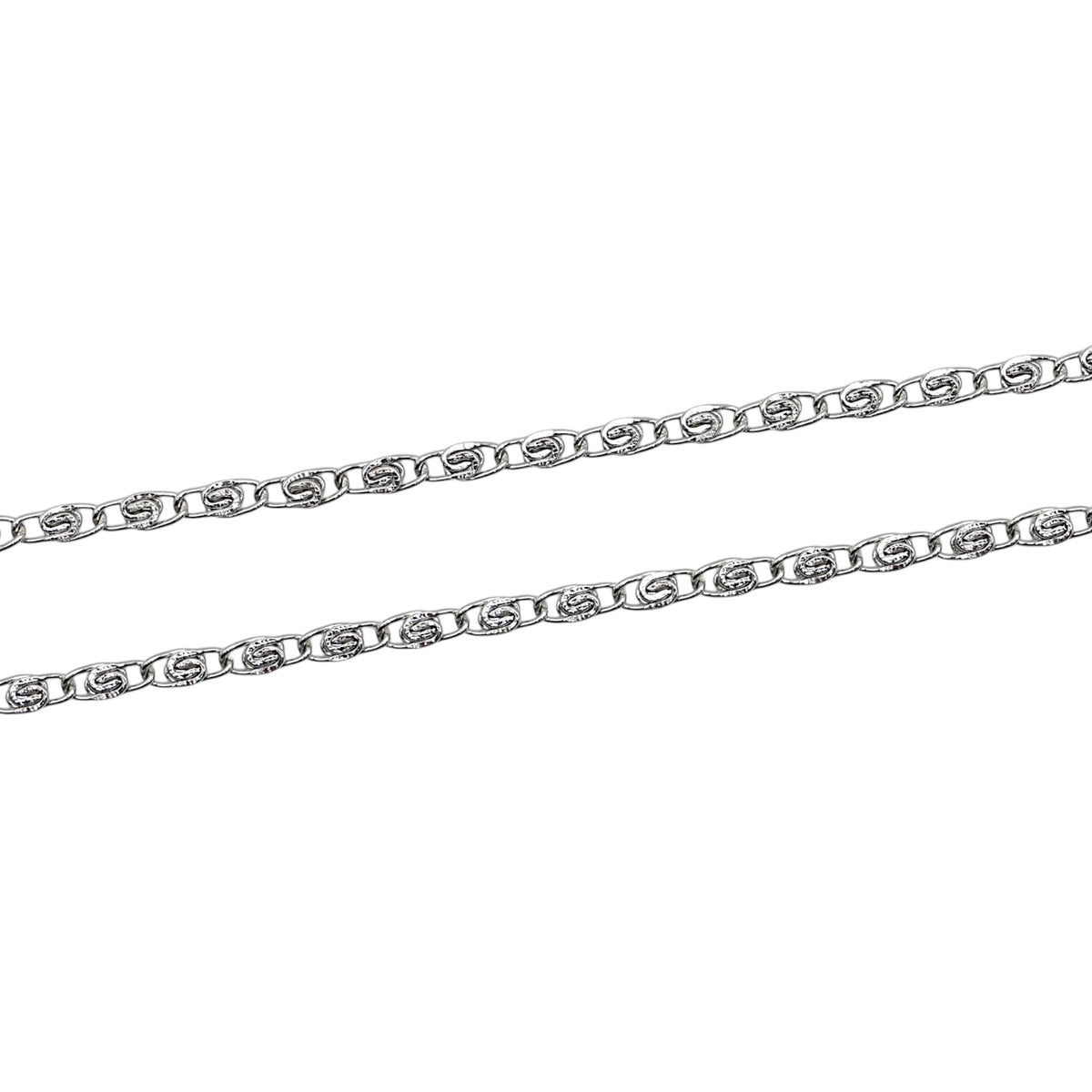 Lot de 10 chaînes en acier inoxydable argenté 45 cm modèle 21
