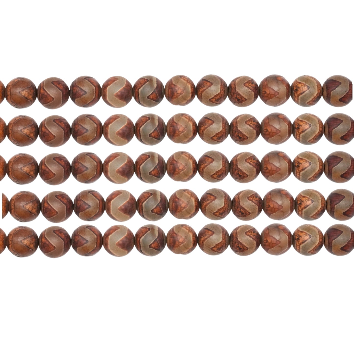 Fil de perle Agate du Tibet Dzi matte #63 - Foliesbijoux