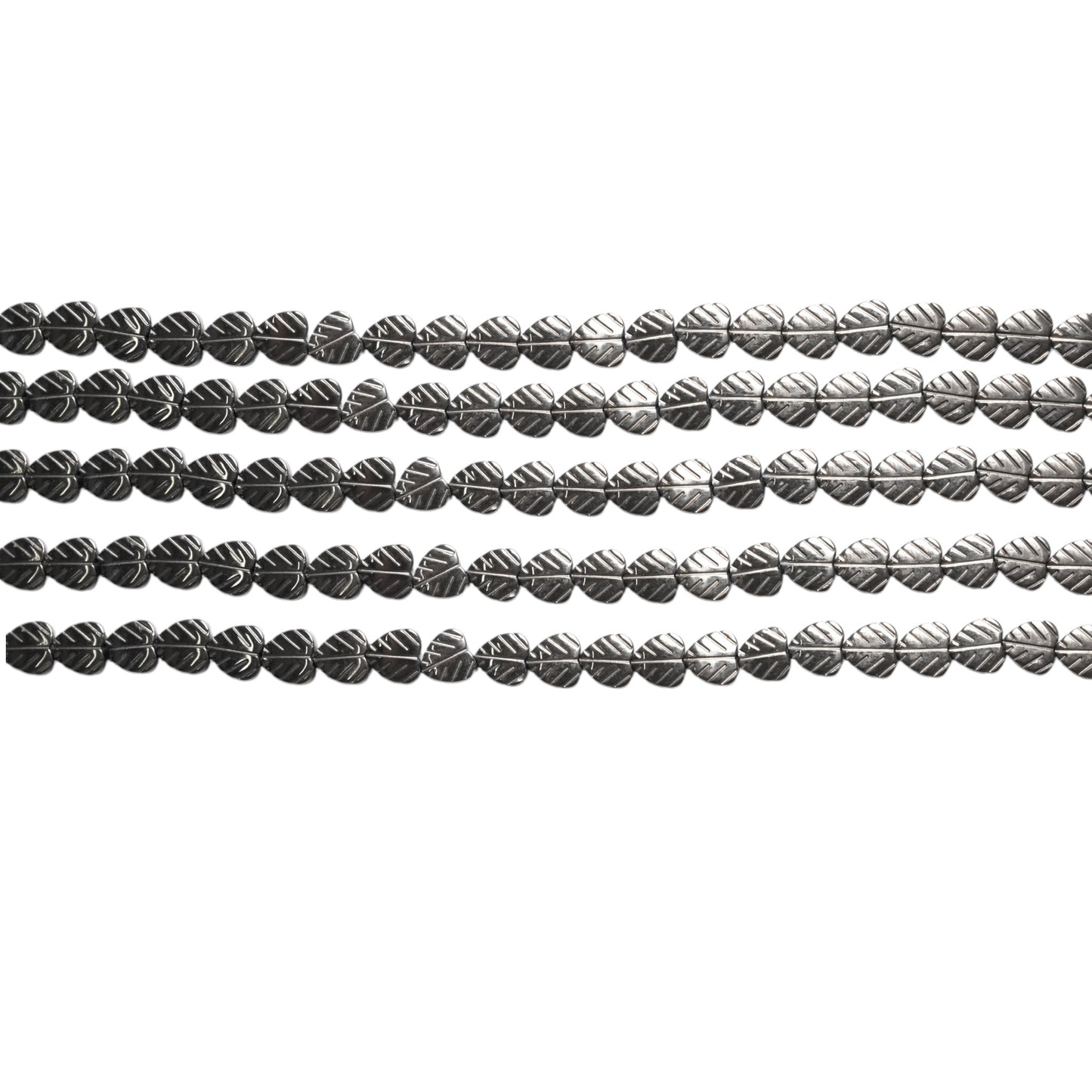 Fil de perle Hématite electroplaquée argenté feuille HEA-202/203 - Foliesbijoux