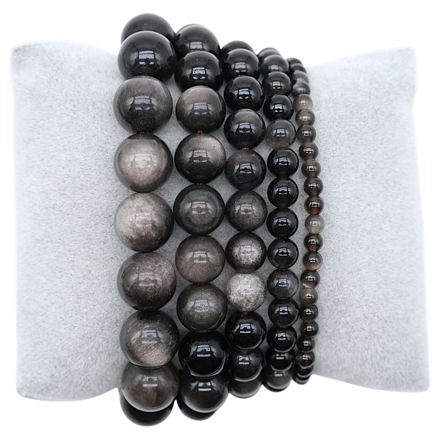 Bracelet Obsidienne argentée A