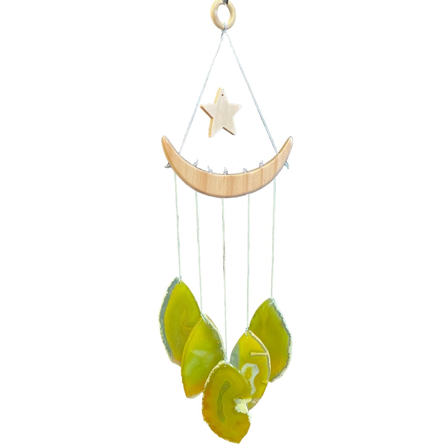 Carillon lune en agate verte - Foliesbijoux