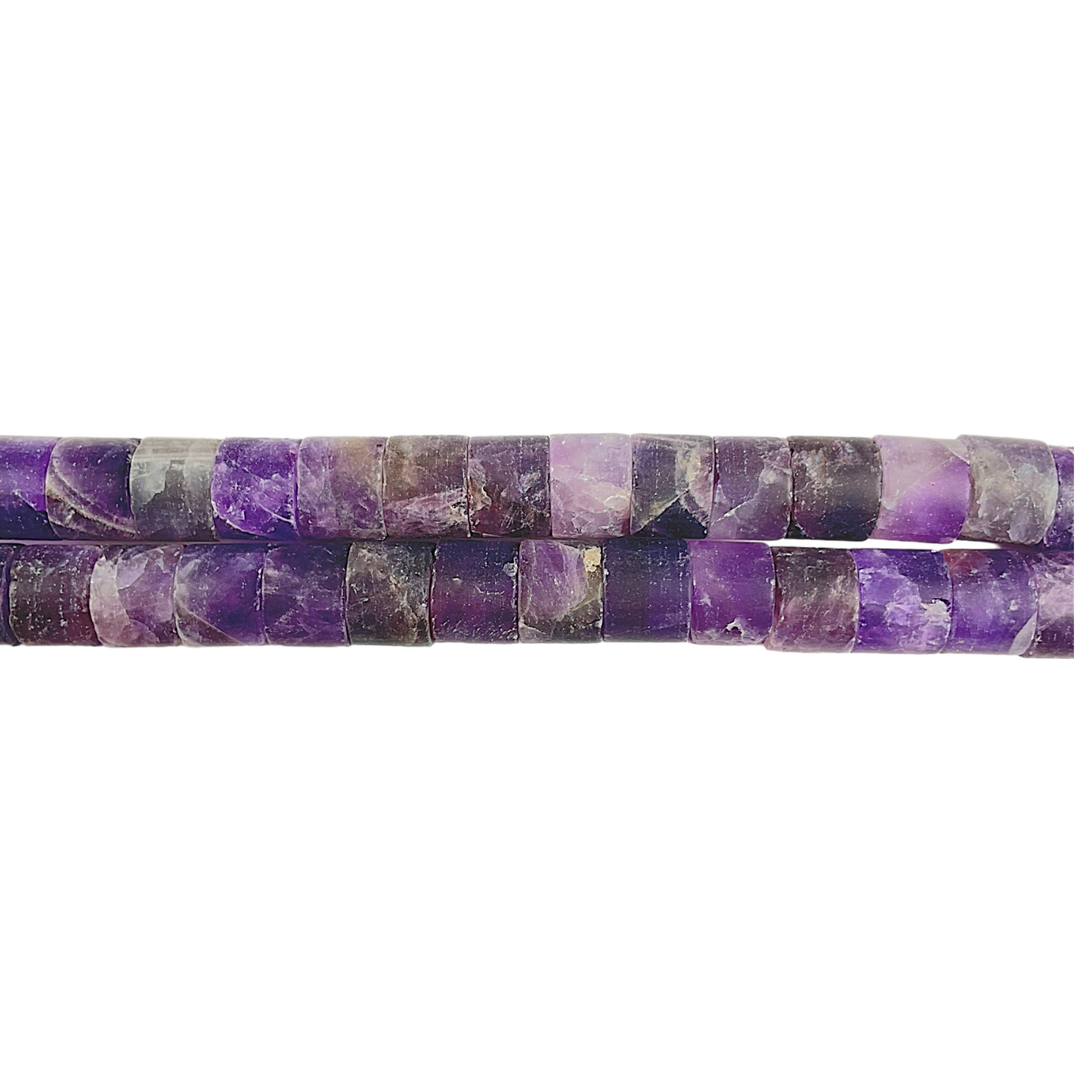 Fil rondelle matte en Améthyste 12 x 8 mm - Foliesbijoux