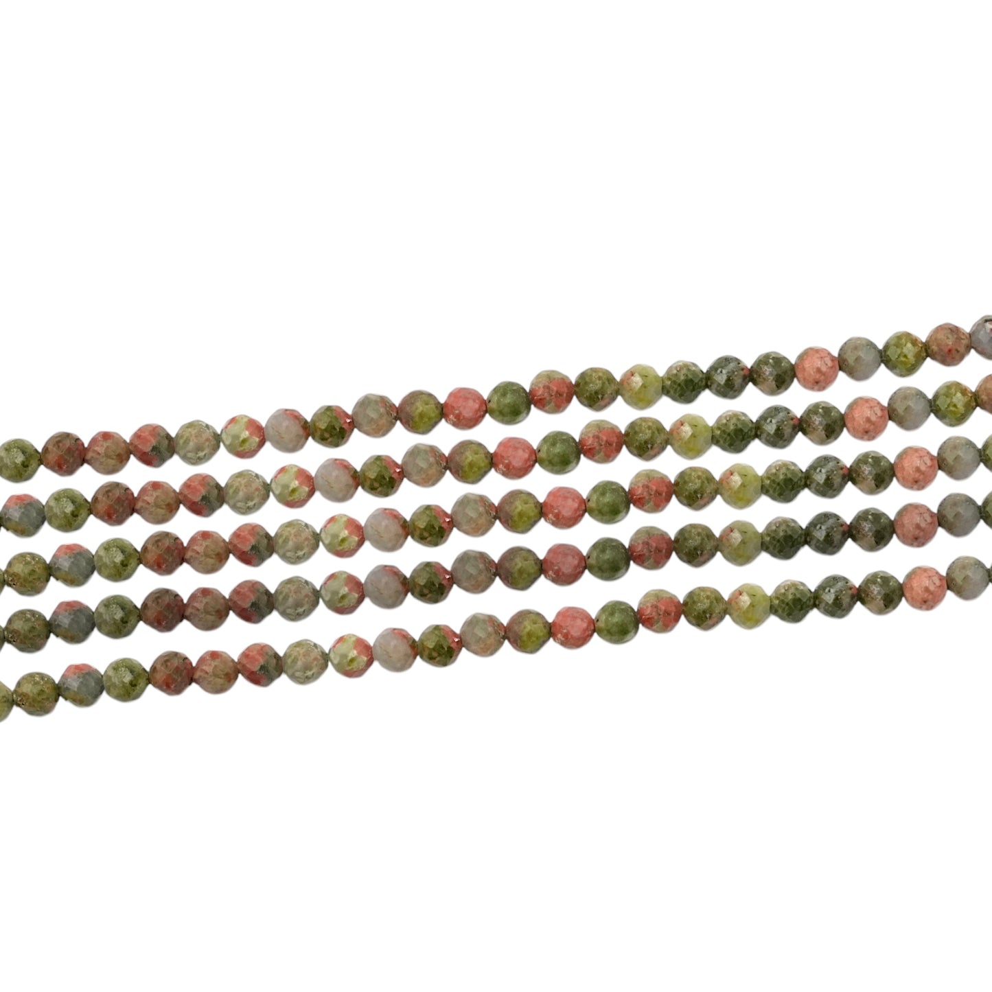 Fil Unakite en perle facetté - Foliesbijoux