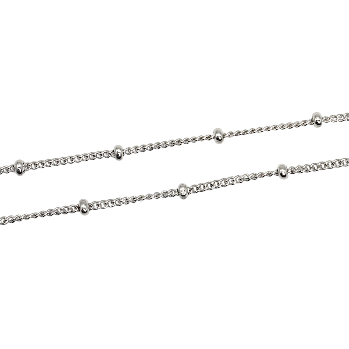 Lot de 10 chaînes en acier inoxydable argenté 45 cm modèle 26