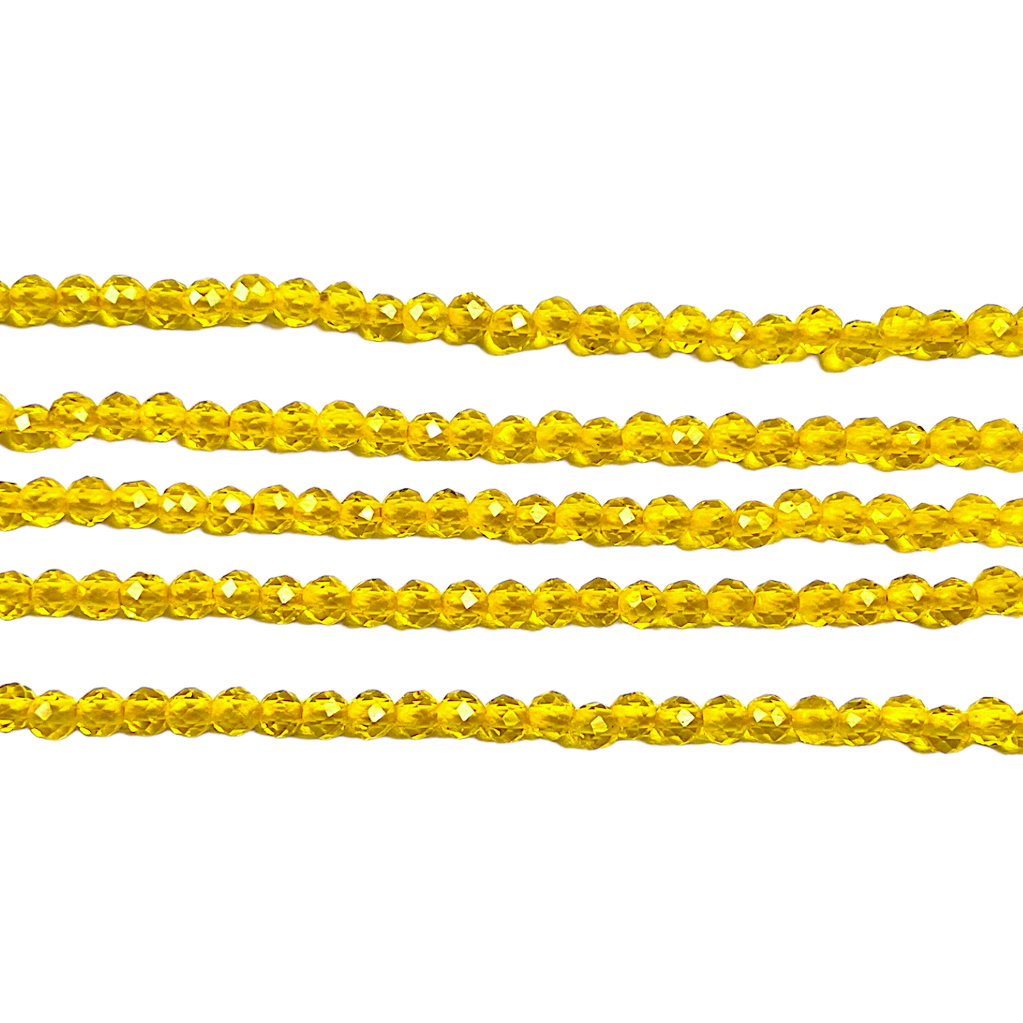 Fil Cristal facetté 2mm teinté jaune - Foliesbijoux